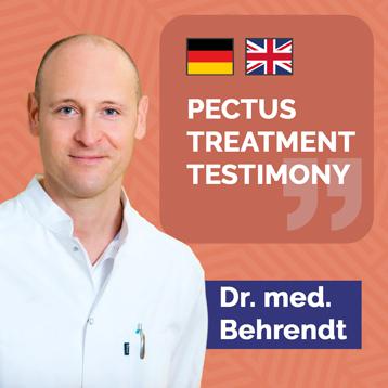 Picture of Dr Behrendt with a patient's testimony