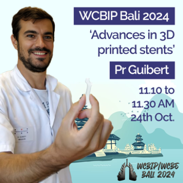 Pr Guibert at the WCBIP Congress 2024 in Bali (3D stents) flyer