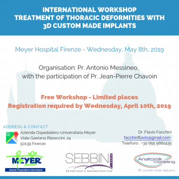 Workshop "Tratamiento de las deformidades torácicas", 8 de Mayo 2019, Florencia, Italia